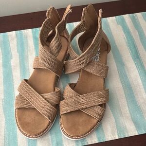 BOBS from Skechers Tan Sandals Crisscross Design